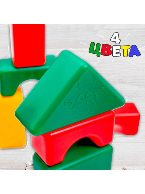 Кубики детские, пластиковые, цветные, 60 штук, 6×6 см
