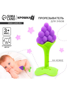 Прорезыватель силиконовый Крошка Я «Виноградик», на ножке