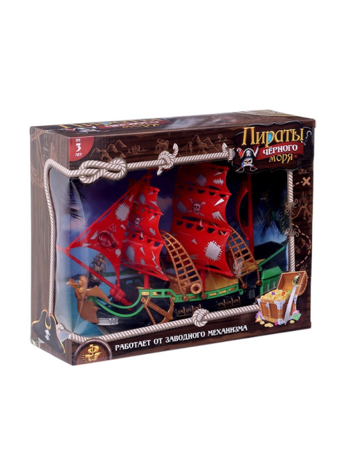 Пиратский корабль WOOW TOYS «Пираты черного моря», инерционный, МИКС
