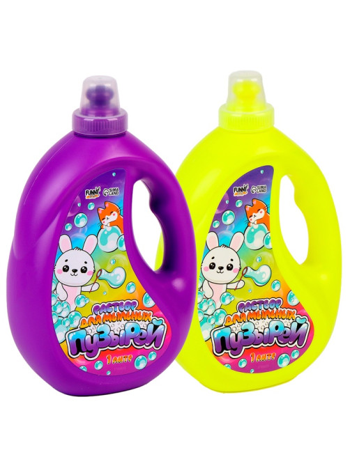 Раствор для мыльных пузырей Funny toys, 1000 мл, МИКС
