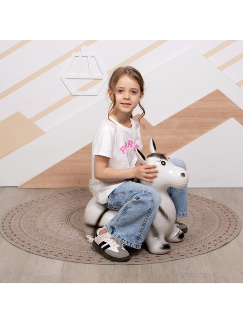 Попрыгун ZABIAKA «Зебра», 55×29×50 см, белый