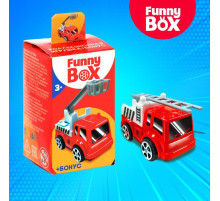 Игрушка - сюрприз Funny Box «Пожарная техника»: карточка, фигурка, лист наклеек