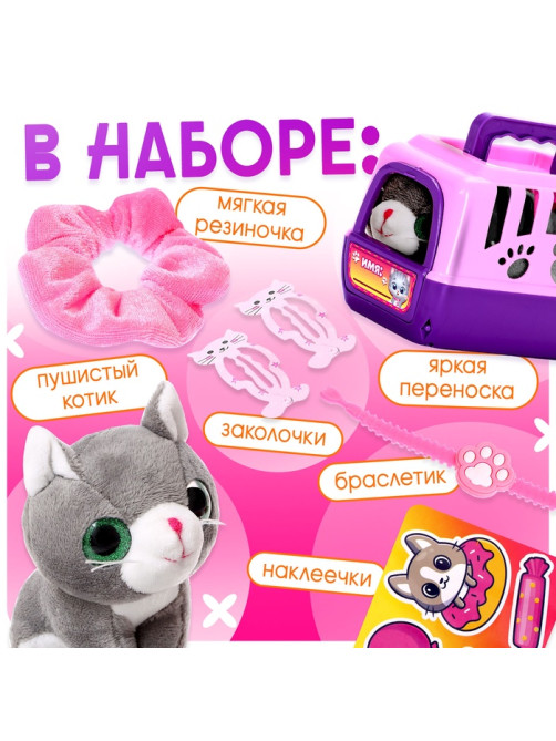 Игровой набор «Любимый питомец: Котик» в переноске, с аксессуарами