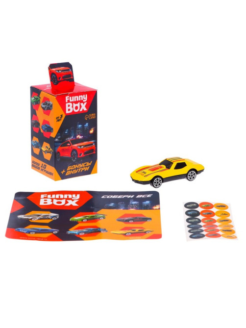 Игрушка сюрприз Funny Box «Машинка» Набор: инструкция, наклейки, МИКС