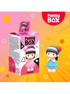 Игрушка - сюрприз Funny Box «Девочка с мишкой»: фигурка, радуга, наклейки, МИКС