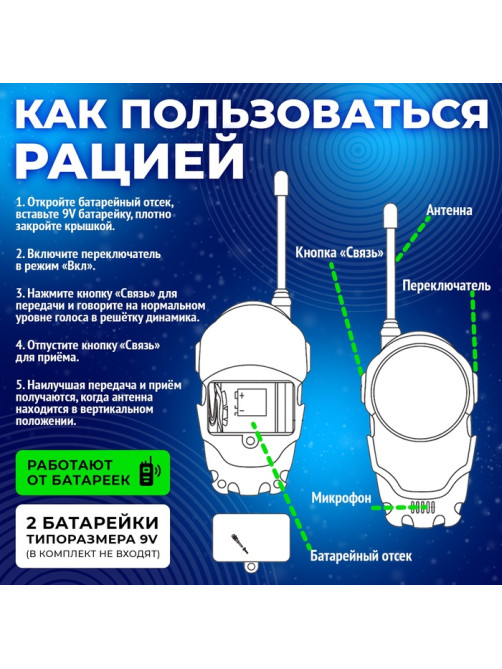 Набор раций «Отряд Альфа. Опасная миссия», в комплекте бинокль и 2 рации, радиус действия 300 метров