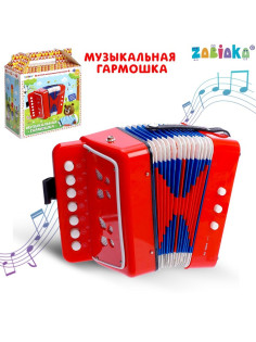 Музыкальная игрушка ZABIAKA «Гармонь», детская, красная
