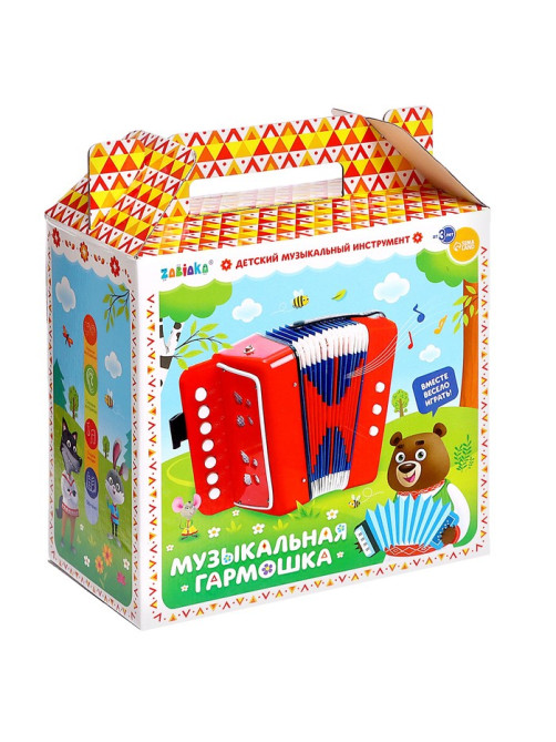 Музыкальная игрушка ZABIAKA «Гармонь», детская, красная