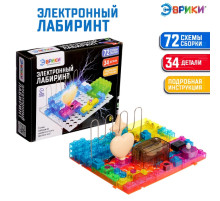 Конструктор блочный-электронный «Электронный лабиринт», 72 схемы, 34 детали