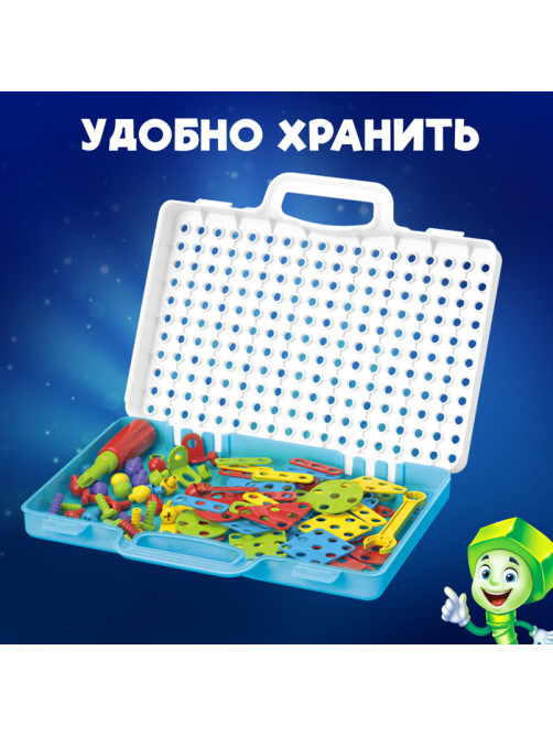 Конструктор винтовой UNICON «Конструктики» с шуруповёртом, 193 детали