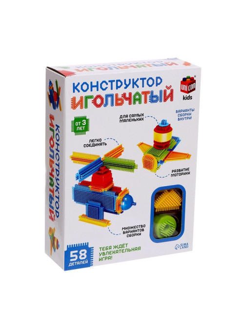 Конструктор игольчатый UNICON, 58 деталей