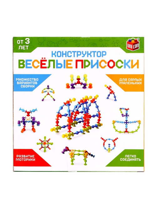 Мягкий конструктор детский UNICON «Весёлые присоски», 39 деталей
