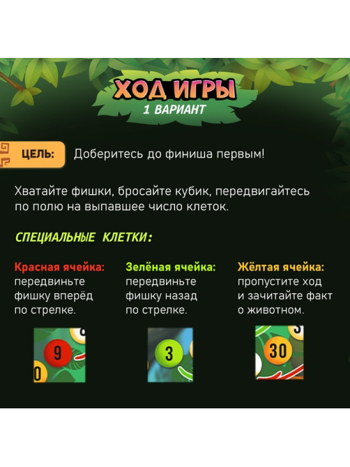 Настольная игра «Бродилка. Путешествие по джунглям», 2 в 1, 3+