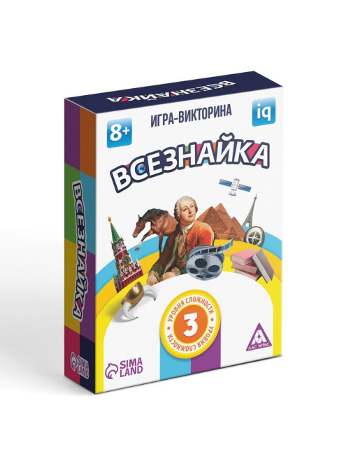 Настольная игра-викторина «Всезнайка», 90 карт, 8+
