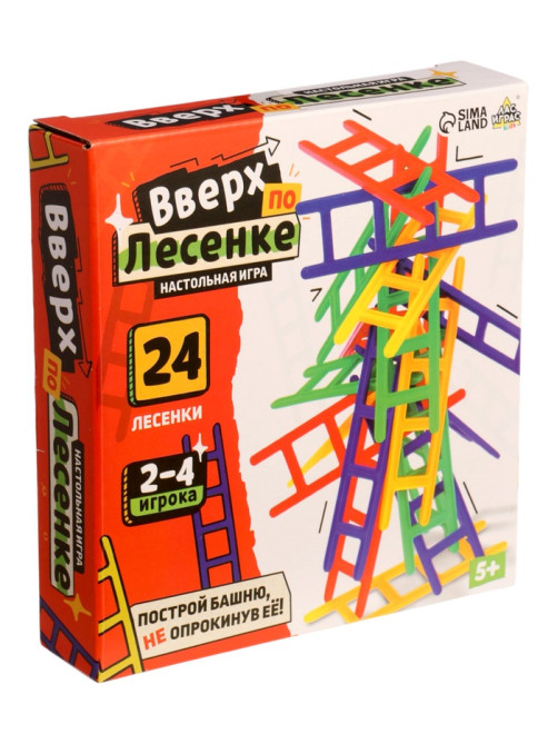 Настольная игра для детей на баланс «Вверх по лесенке», 24 лестницы, 2-4 игрока, 5+