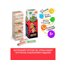 Дженга падающая башня «Джемба» с фантами, 54 бруска, 5+