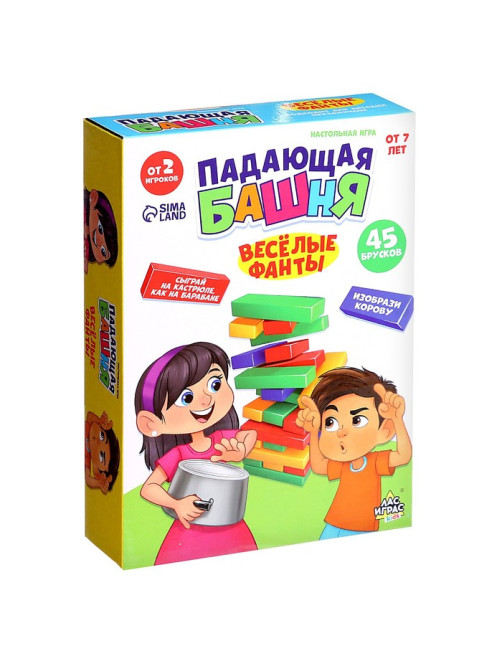 Настольная игра «Падающая башня. Весёлые фанты», от 2 игроков, 7+
