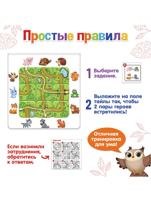 Настольная игра на логику «Найди дорожку», магнитное поле, 3+
