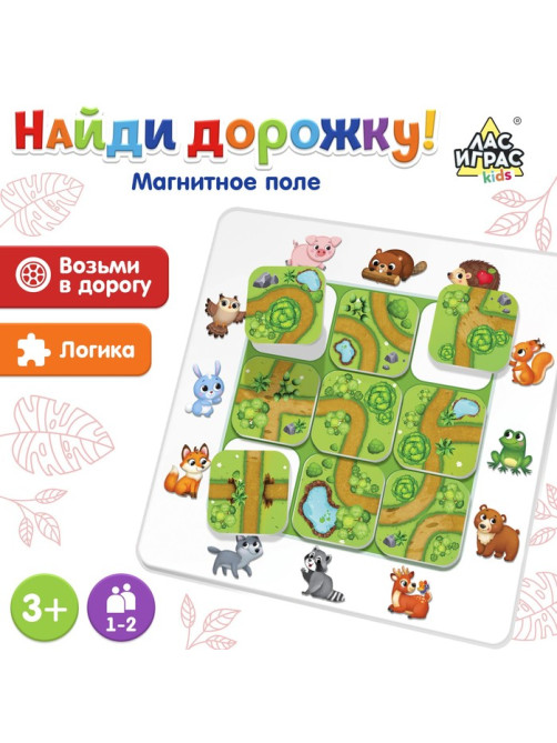 Настольная игра на логику «Найди дорожку», магнитное поле, 3+