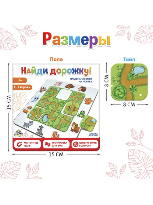 Настольная игра на логику «Найди дорожку», магнитное поле, 3+