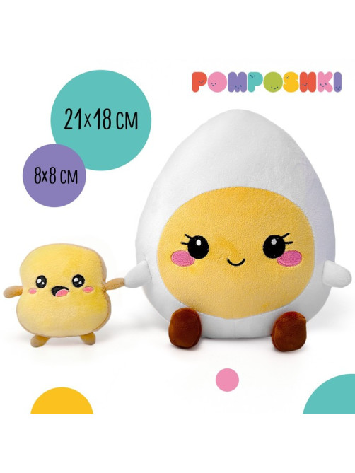 Мягкая игрушка «Яичко с хлебушком», яйцо — 21 см, хлеб — 8 см