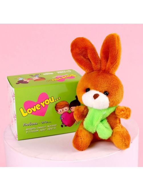 Мягкая игрушка Milo toys «Моей половинке», зайчик, МИКС, в шоубоксе