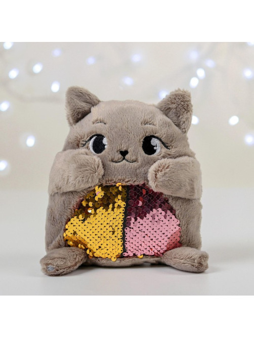 Мягкая игрушка Milo toys «Кошечка Соня», с пайетками, 16 см × 8 см × 17 см