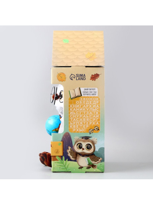 Мягкая игрушка Milo toys «1 сентября: Совушка с глобусом», серая