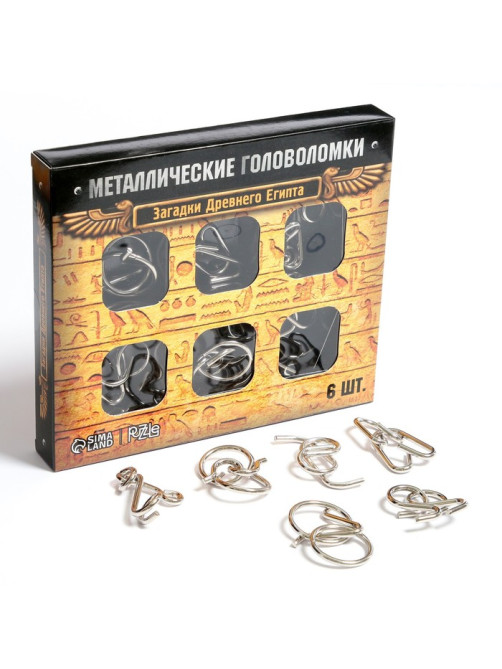 Головоломка металлическая Puzzle «Загадки Древнего Египта», набор 6 шт.