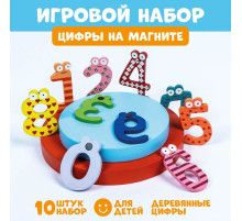 Цифры на магните, набор 10 шт., цифра: 6×4 см