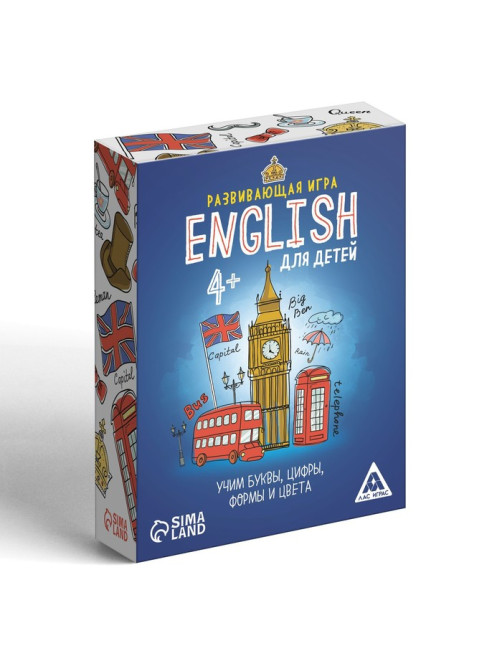 Настольная игра «Английский для детей», на изучение английского языка, 70 карт, 4+