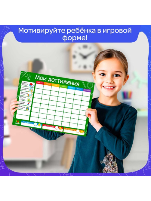 Мотивационная доска «Мои достижения», расписание, 6+