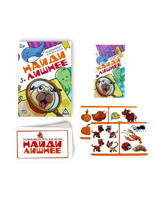 Настольная игра «Найди лишнее», развивающая, 30 карт, 3+