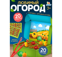 Развивающий набор «Любимый огород», 20 овощей, пинцет, 3+