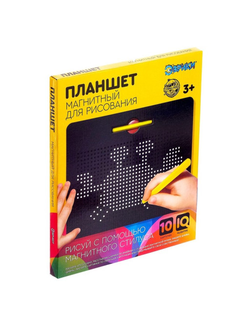 Планшет обучающий «Магнитное рисование», большой, 714 шариков, 10 карточек, чёрный