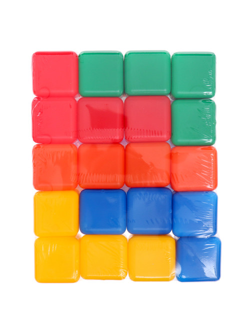Кубики детские, пластиковые, цветные, 20 штук, 4×4 см