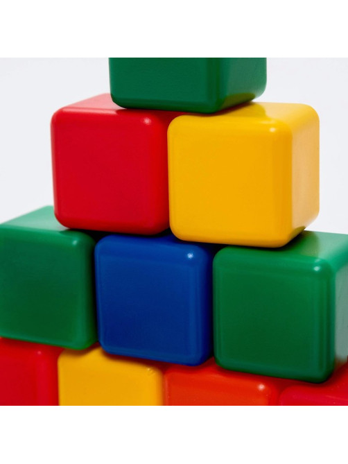 Кубики детские, пластиковые, цветные, 12 штук, 4×4 см