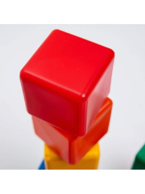 Кубики детские, пластиковые, цветные, 12 штук, 6×6 см