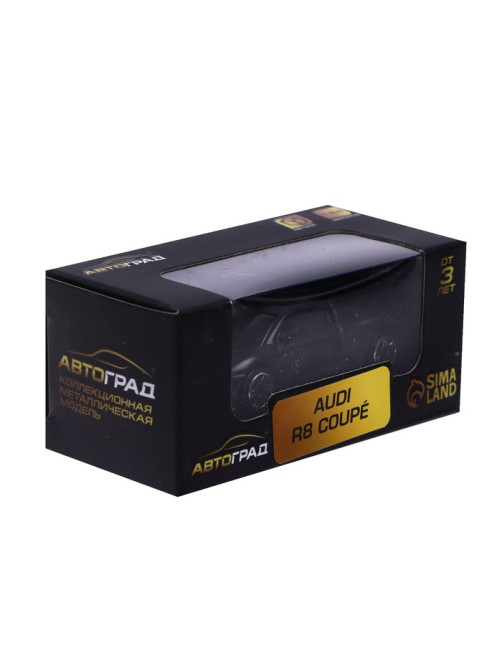 Машина металлическая AUDI R8 COUPE, 1:64, цвет черный матовый