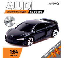 Машина металлическая AUDI R8 COUPE, 1:64, цвет черный матовый