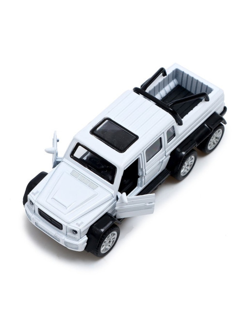 Машинка металлическая «Джип 6×6», 1:32, инерция, цвет белый