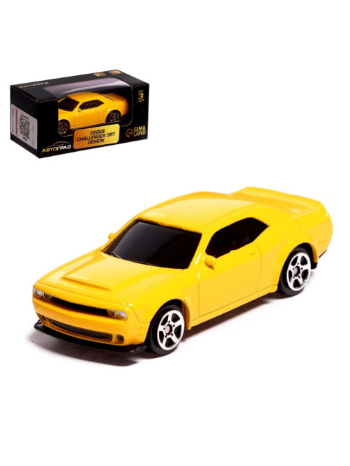 Машина металлическая DODGE CHALLENGER SRT DEMON, 1:64, цвет жёлтый