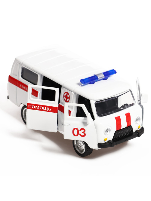 Машина металлическая «УАЗ-3962. Скорая помощь», инерция, 1:43
