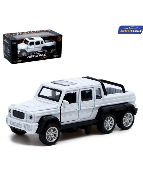 Машинка металлическая «Джип 6×6», 1:32, инерция, цвет белый