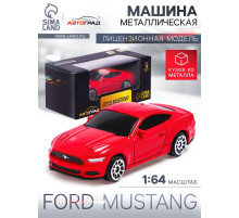Машина металлическая FORD MUSTANG, 1:64, цвет красный
