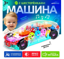 Машина «Шестерёнка», световые и звуковые эффекты, работает от батареек