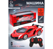 Машина на радиоуправлении, работает от батареек, цвет красный