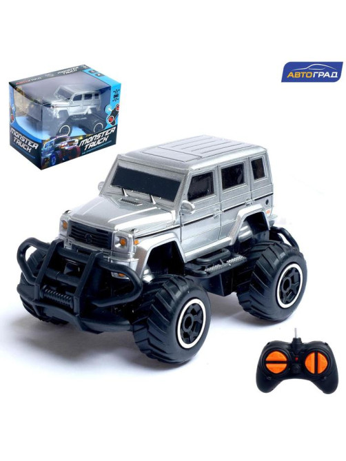 Машина Monster Truck, на радиоуправлении, работает от батареек, цвет серый
