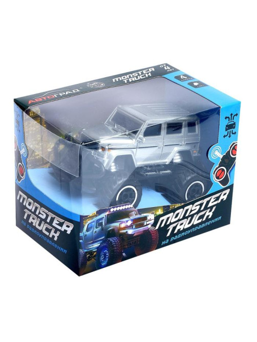 Машина Monster Truck, на радиоуправлении, работает от батареек, цвет серый