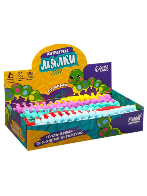 Антистресс сквиш мялка Funny toys «Гусеница», МИКС, в шоубоксе